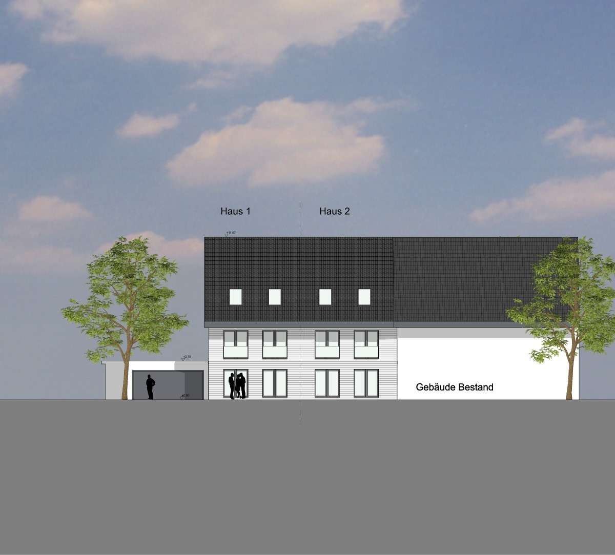 Grundriss 1: Bauplatz für ein modernes Reihenhaus im Ortskern von Freiburg-Waltershofen