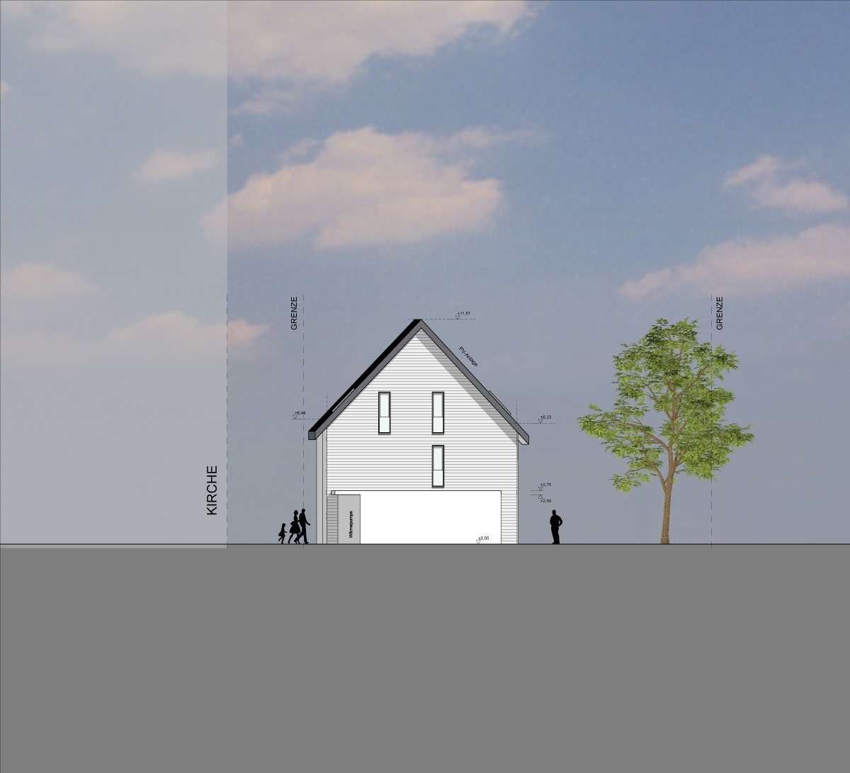 Grundriss 5: Bauplatz für ein modernes Reihenhaus im Ortskern von Freiburg-Waltershofen