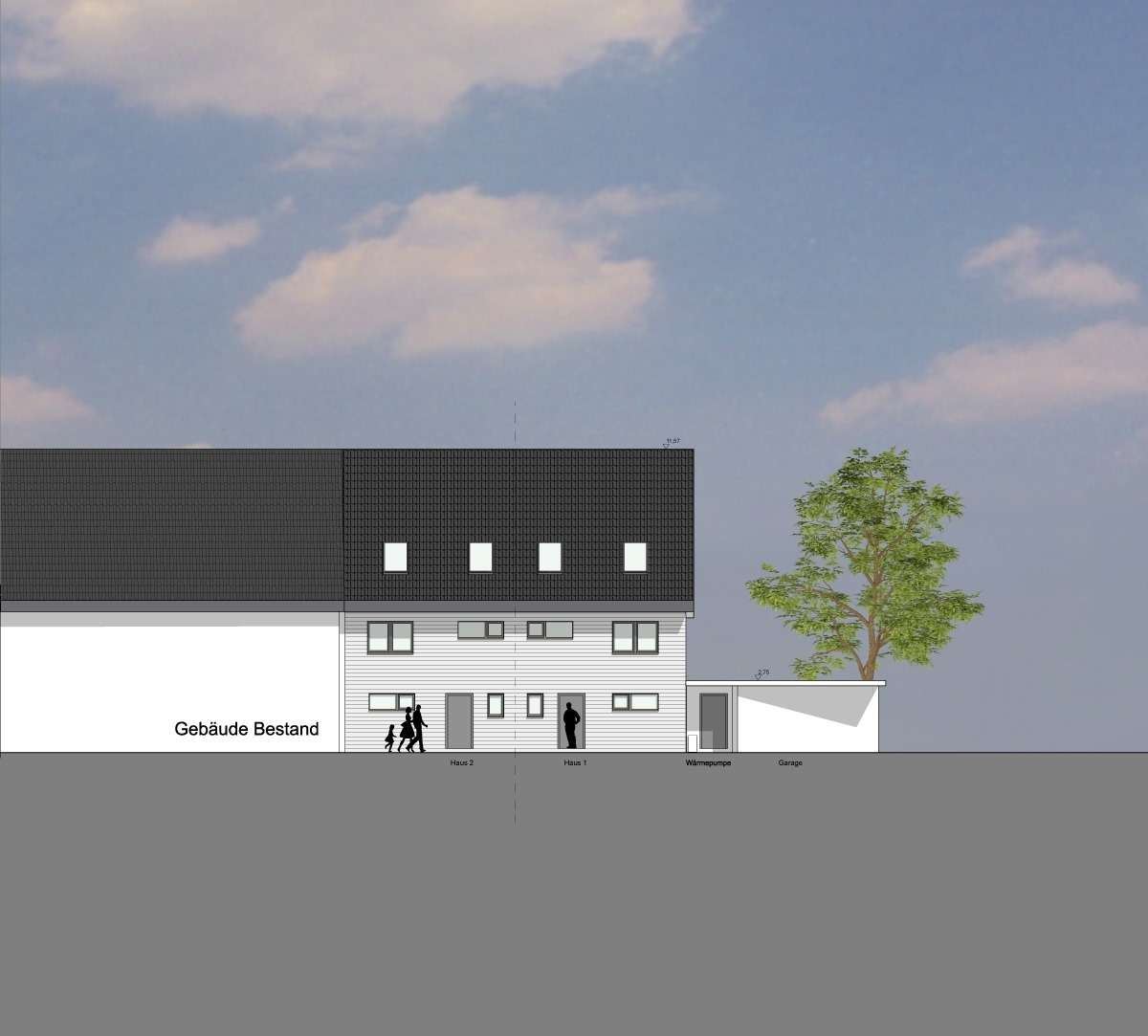 Grundriss 6: Bauplatz für ein modernes Reihenhaus im Ortskern von Freiburg-Waltershofen