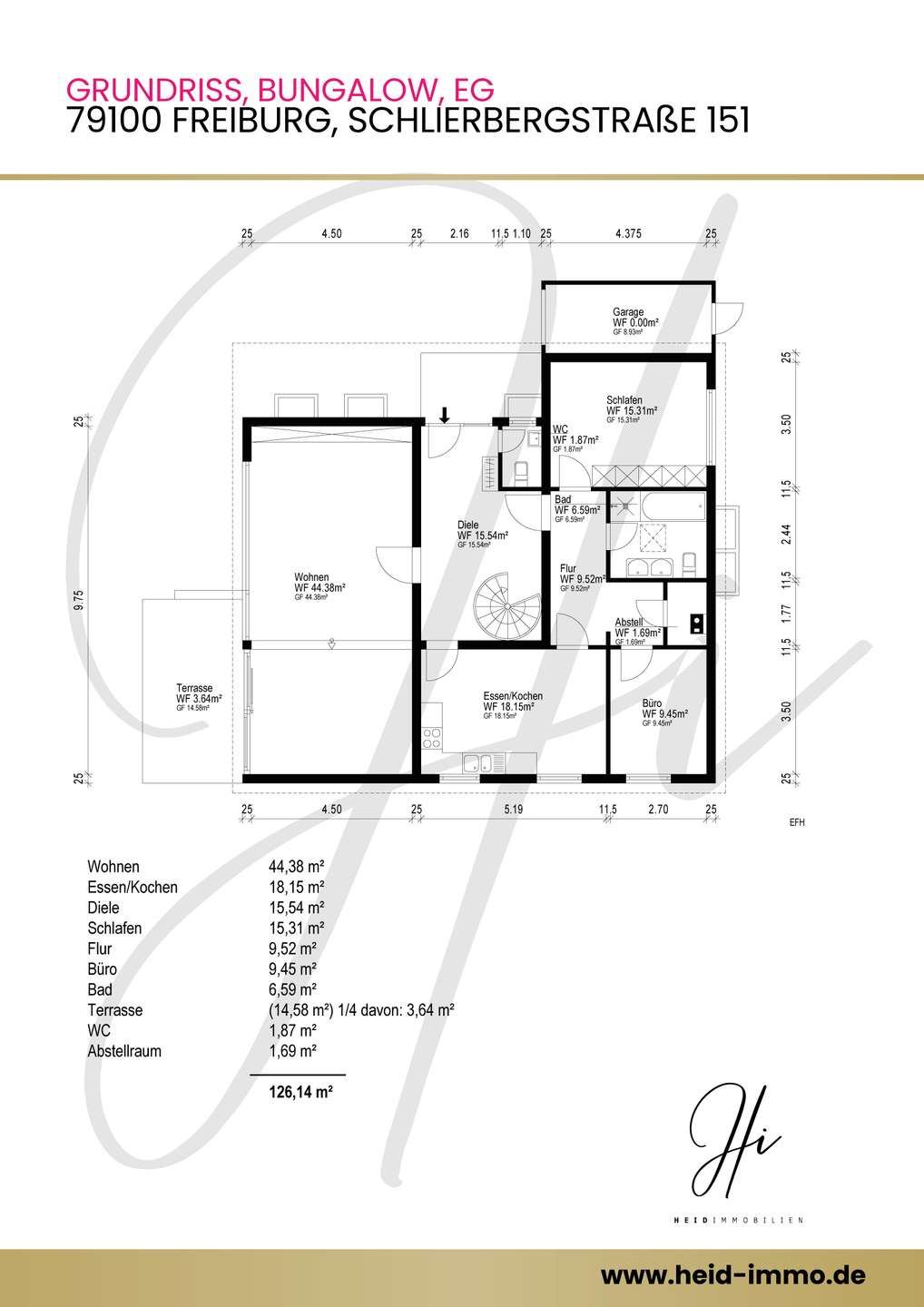 Grundriss 1: Lage, Lage Lage! Bungalow in der Wiehre, komfortabel Wohnen auf einer Ebene!
