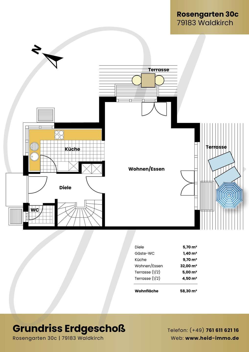 Grundriss 2: Reihenendhaus am Park und See