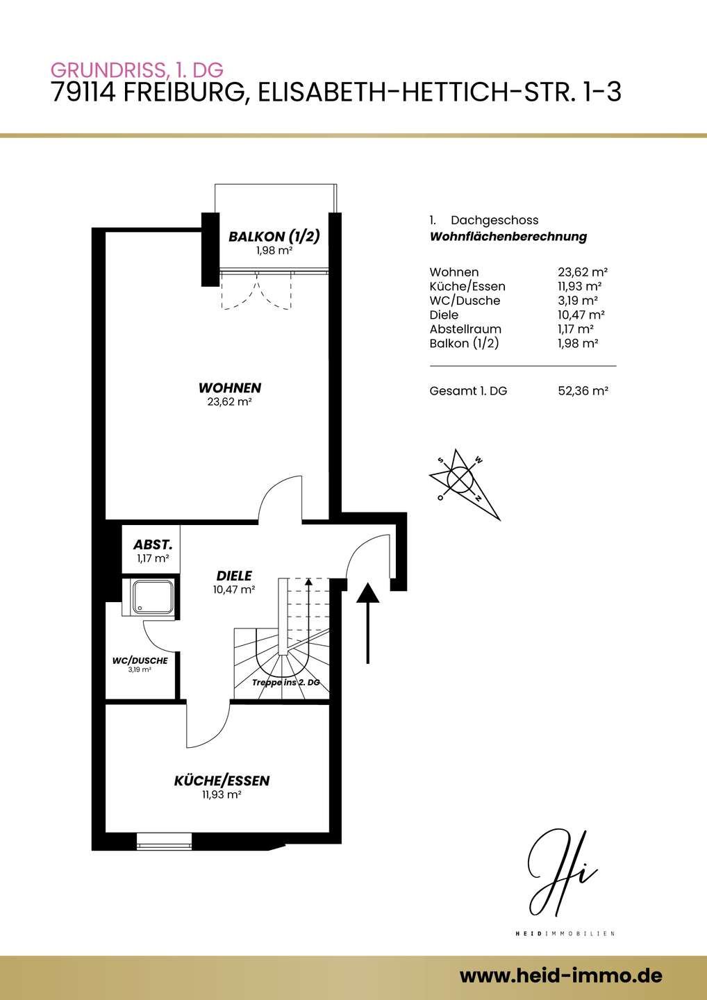 Grundriss 1: Lichtdurchflutete Maisonettewohnung mit Balkon und idealer Raumaufteilung